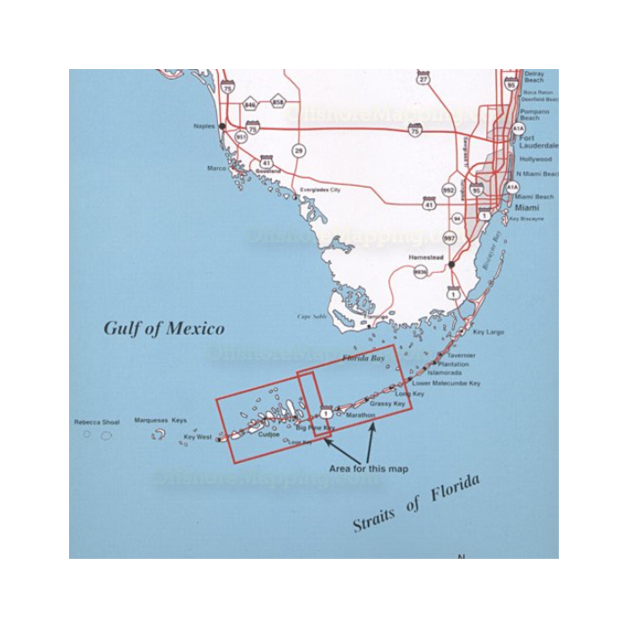 Top Spot N208 Middle Keys Area Fishing Map